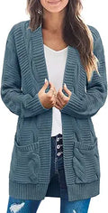 SYZRI Women's Cable Knit Open Front Cardigan for Cozy Style
