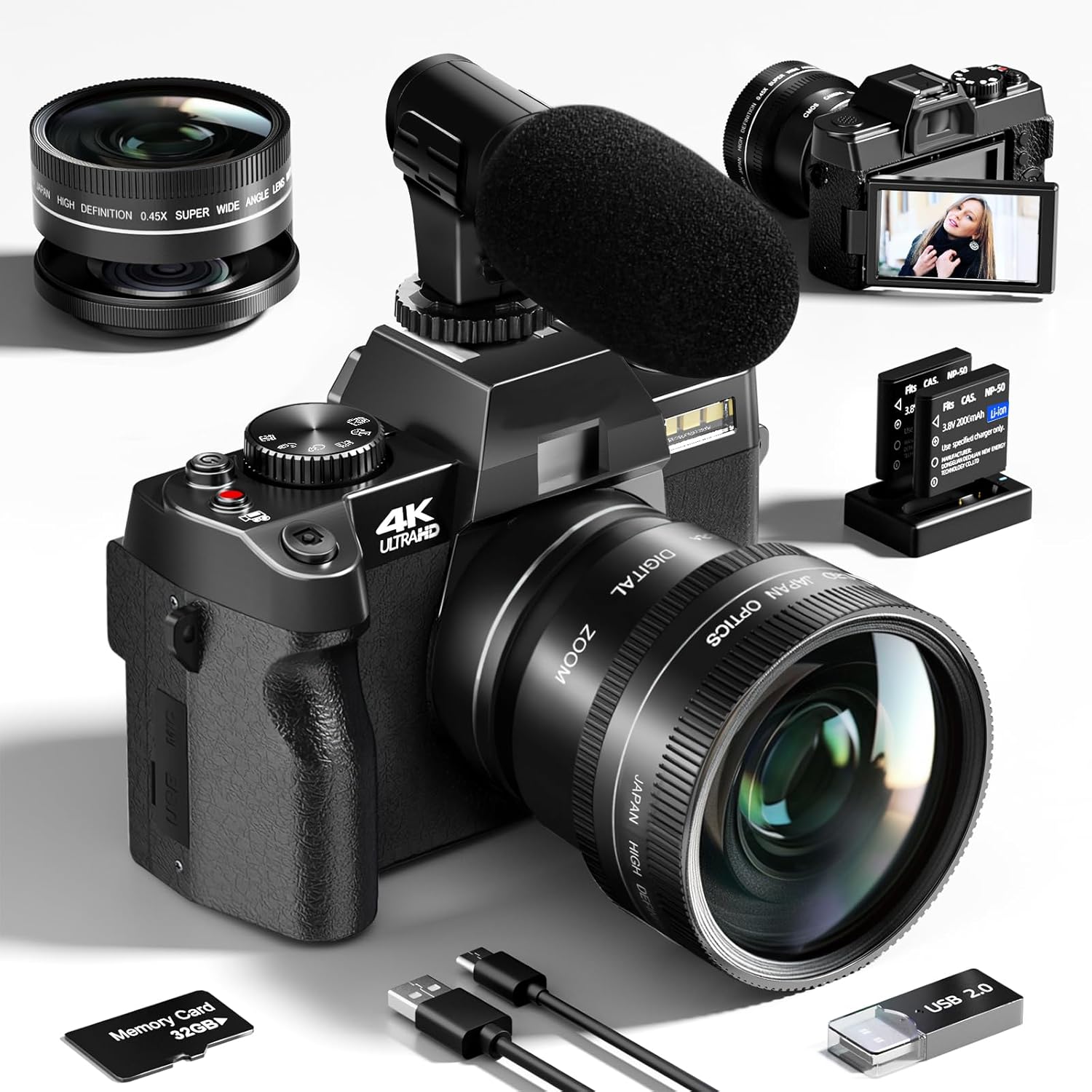 4K Digital Cameras for Photography with 48MP and 60FPS Video