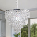 Crystal Chandelier 11.8in Chrome LED Flush Mount - Elegant K9 Pendant