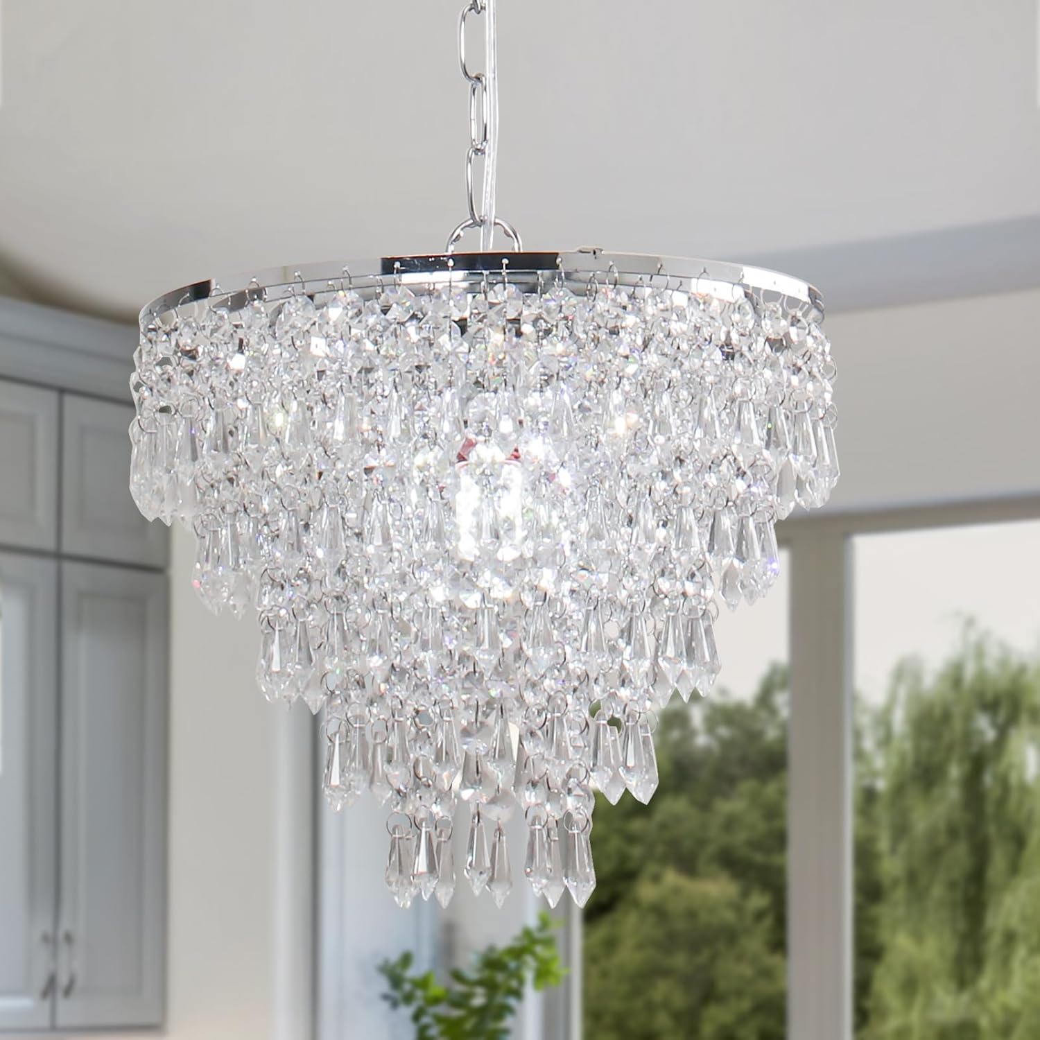 Elegant 11.8ft' Crystal Chandelier for Living Room and Bedroom