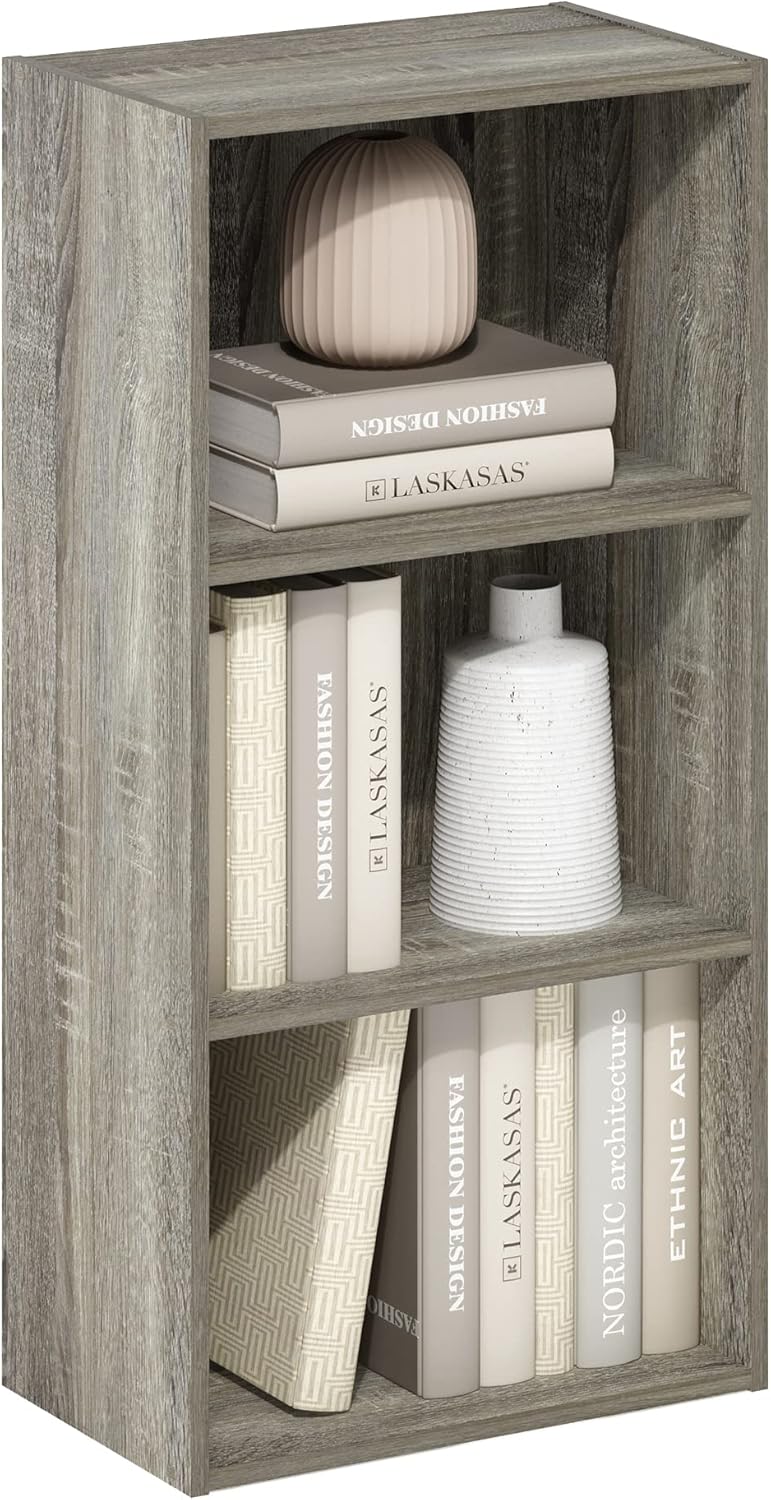 Furinno Luder 3-Tier Open Shelf Bookcase in French Oak Finish