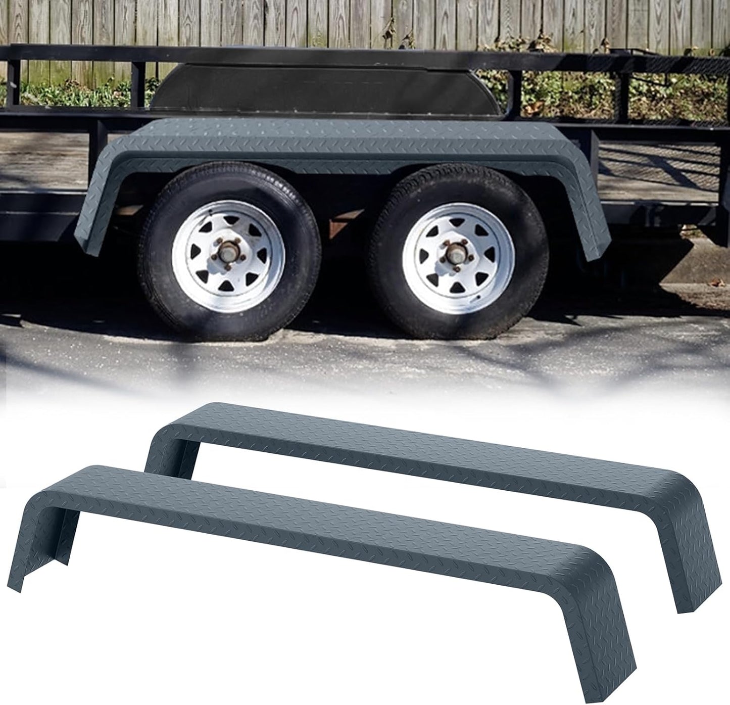 Tandem Axle Trailer Fenders for 13-15 Inch Tires, Heavy Duty