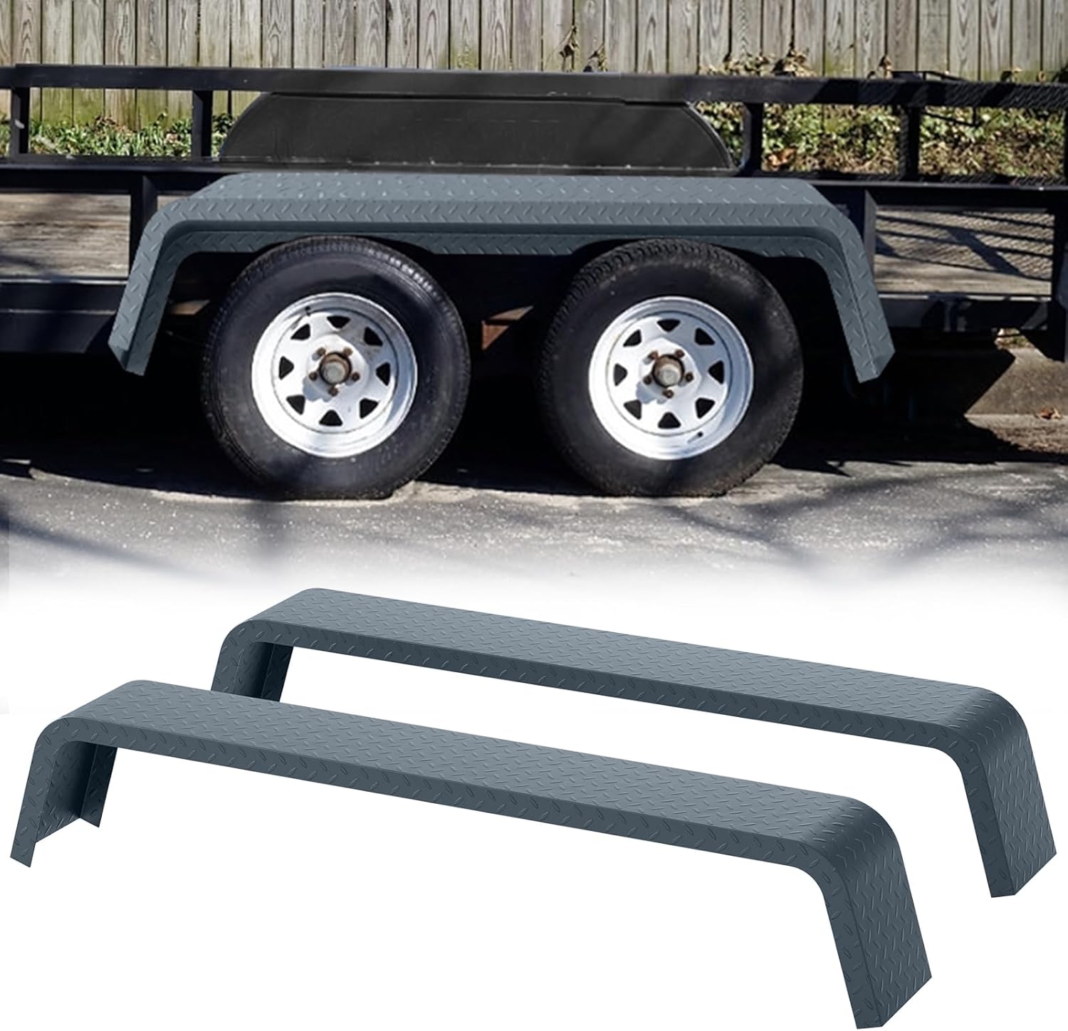 Tandem Axle Trailer Fenders for 13-15 Inch Tires, Heavy Duty