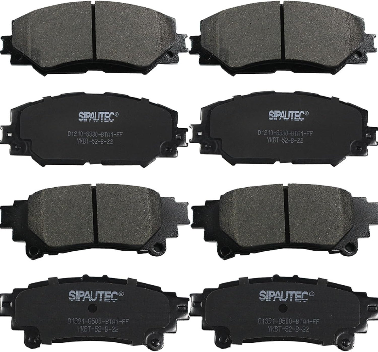 SIPAUTEC Front & Rear Ceramic Brake Pads for 2012-2017 Prius V