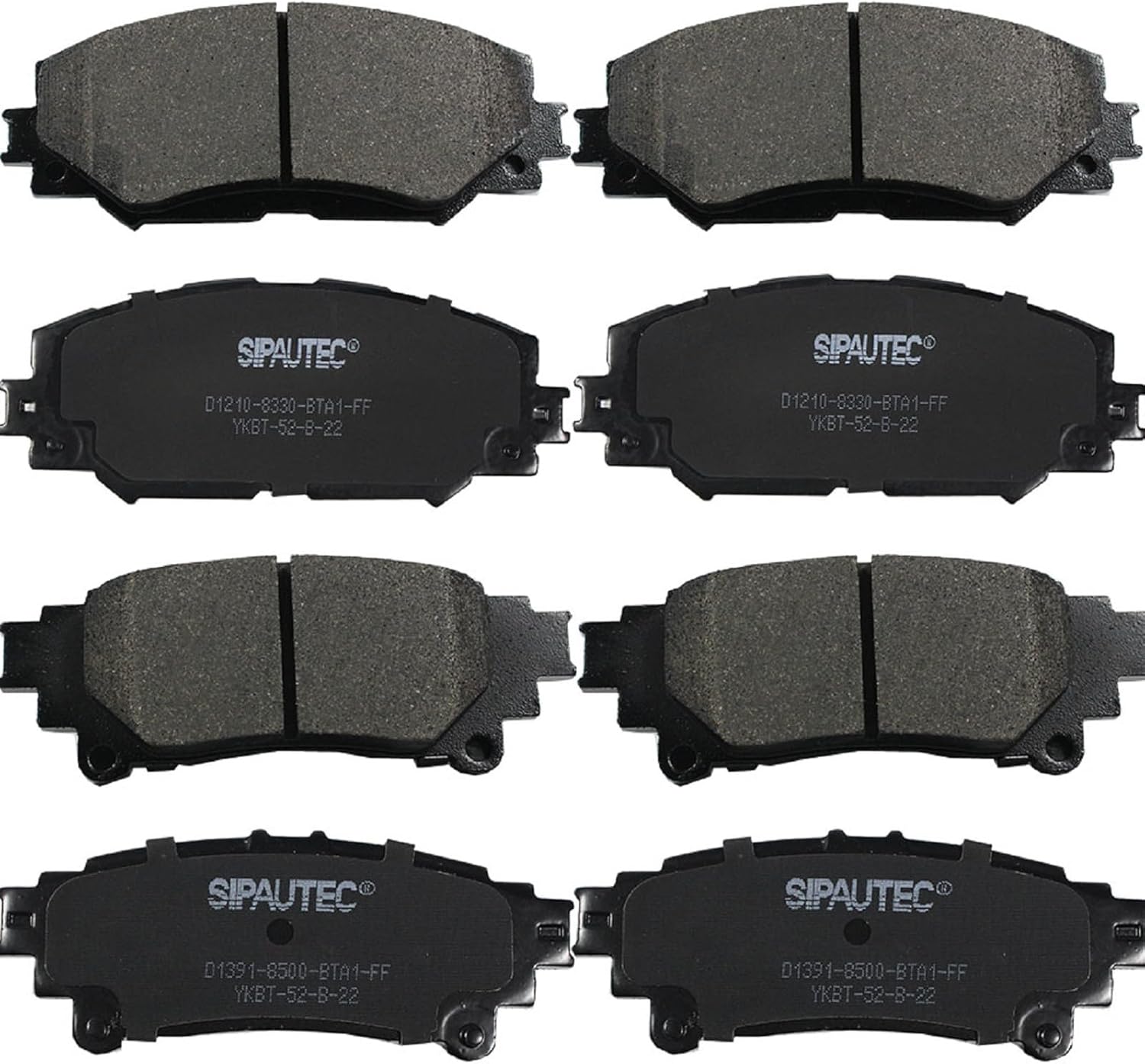 SIPAUTEC Front & Rear Ceramic Brake Pads for 2012-2017 Prius V