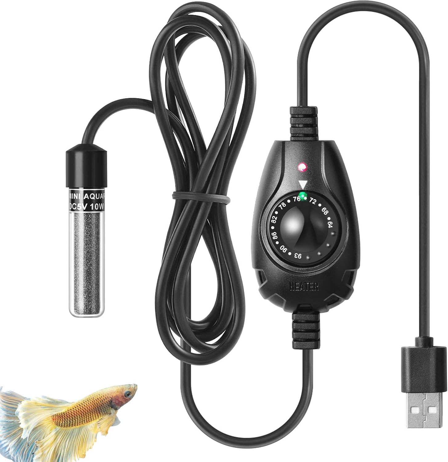 FEDOUR Mini USB Aquarium Heater - Nano Tank Betta Heater