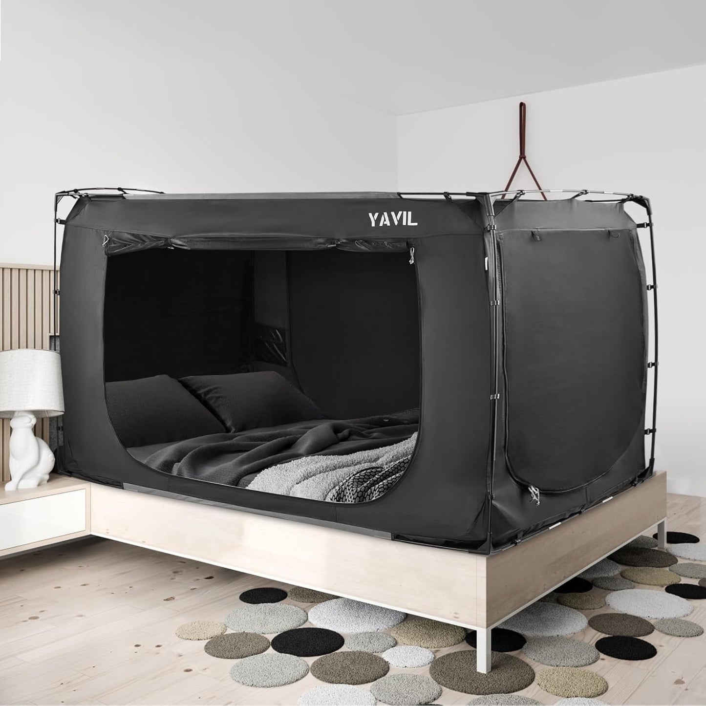 YAVIL Bed Tent: 70% Blackout Privacy & Portable Space