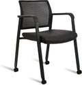 CLATINA Stacking Office Chair with Wheels - Space-Saving Mesh Guest