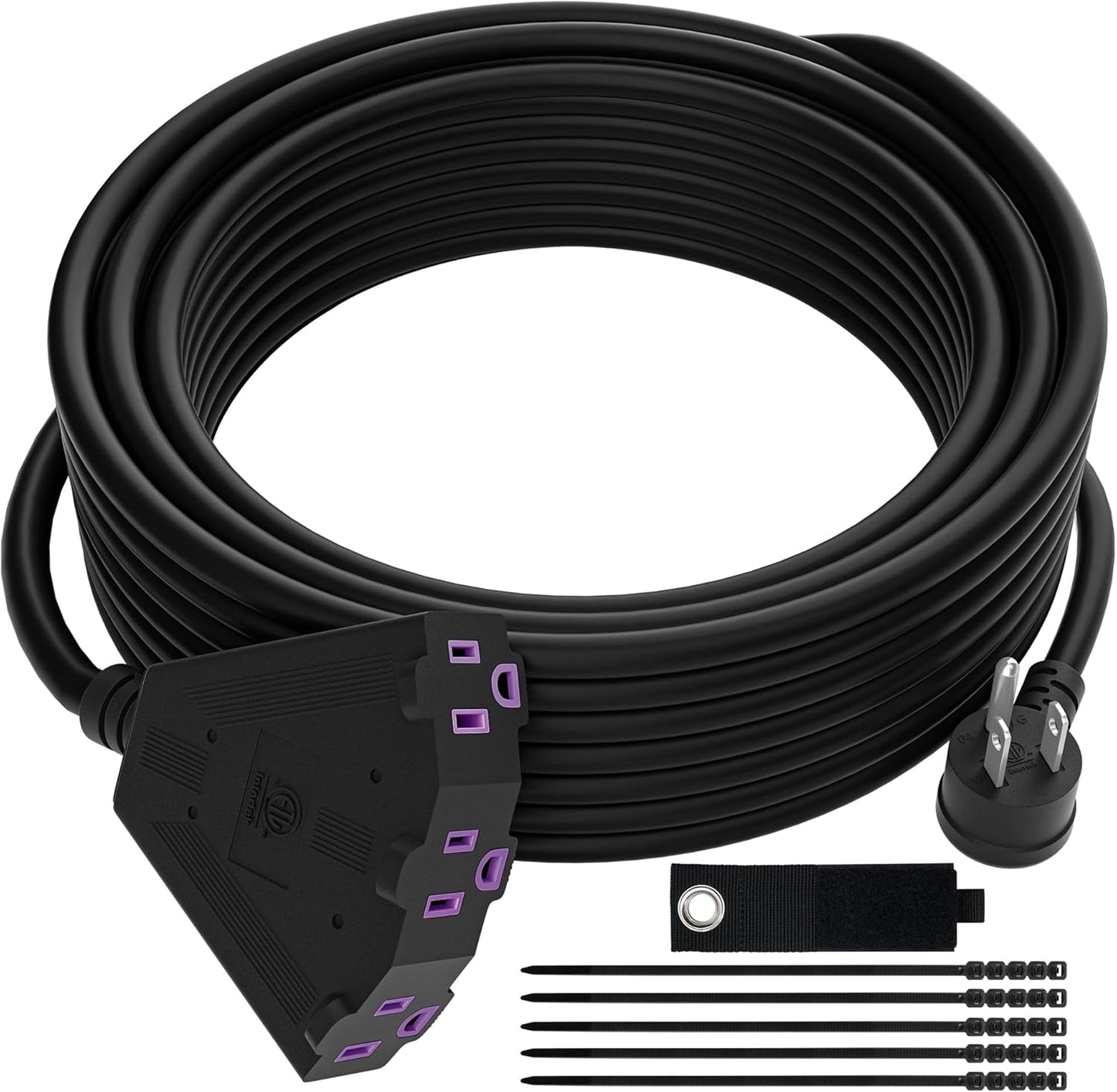 Outdoor Extension Cord 50 FT with 3 Outlets for Versatile Use