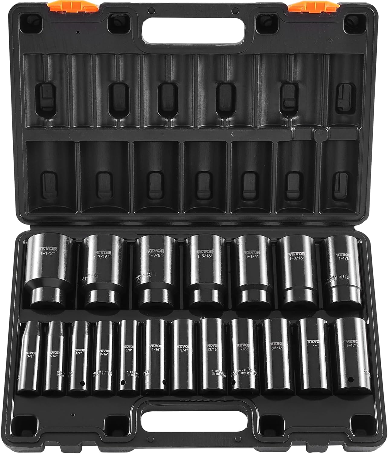 VEVOR 19-Piece Impact Socket Set 1/2 Inches for Mechanics