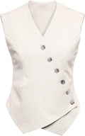 Cicy Bell Womens Waistcoat Vest Sleeveless Blazer V Neck - Office