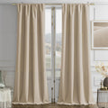 Latte Coffee Velvet Curtains 72 in 2 Panels - Room Darkening Elegance