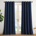 Navy Blue Blackout Curtains 108 in Long - Thermal Insulated Privacy