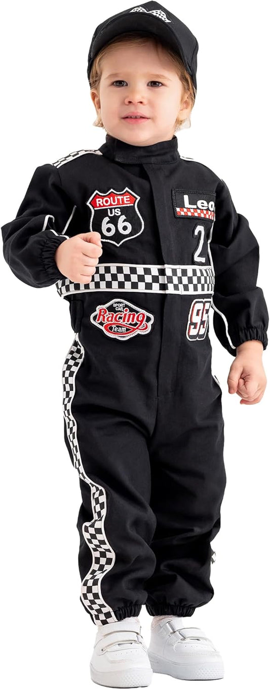 Personalized Handmade Race Car Driver Costume for Toddlers