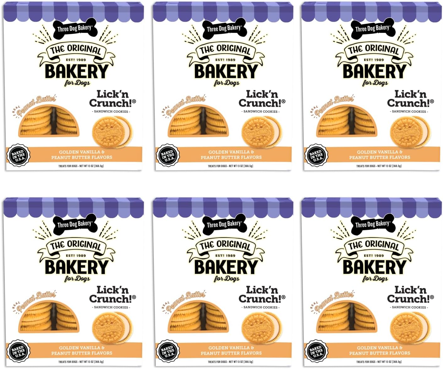 Three Dog Bakery Lick'n Crunch Sandwich Cookies for Dogs