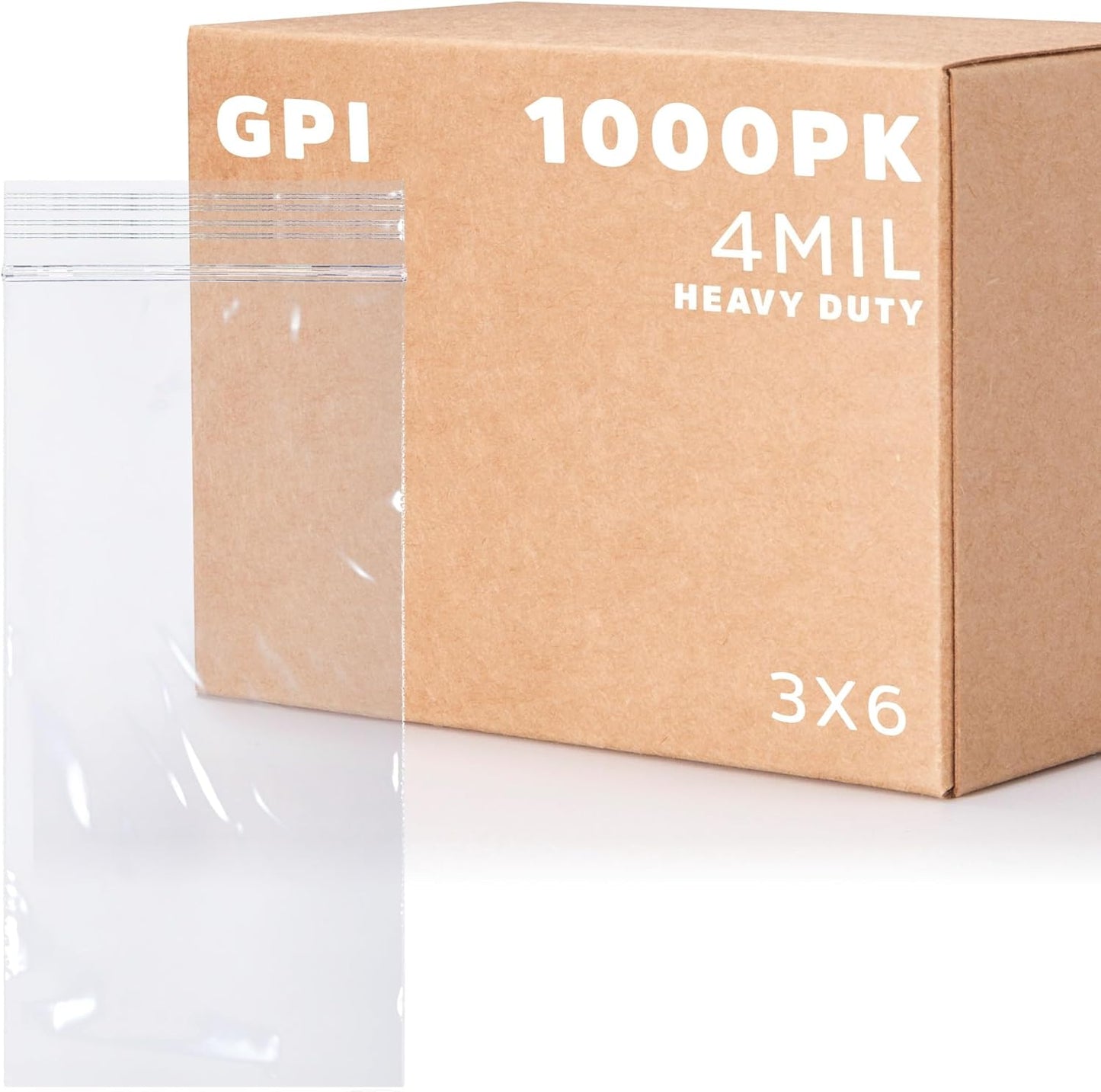 GPI 1000 Count 3in X 6in Zip Bags for Food and Storage Needs