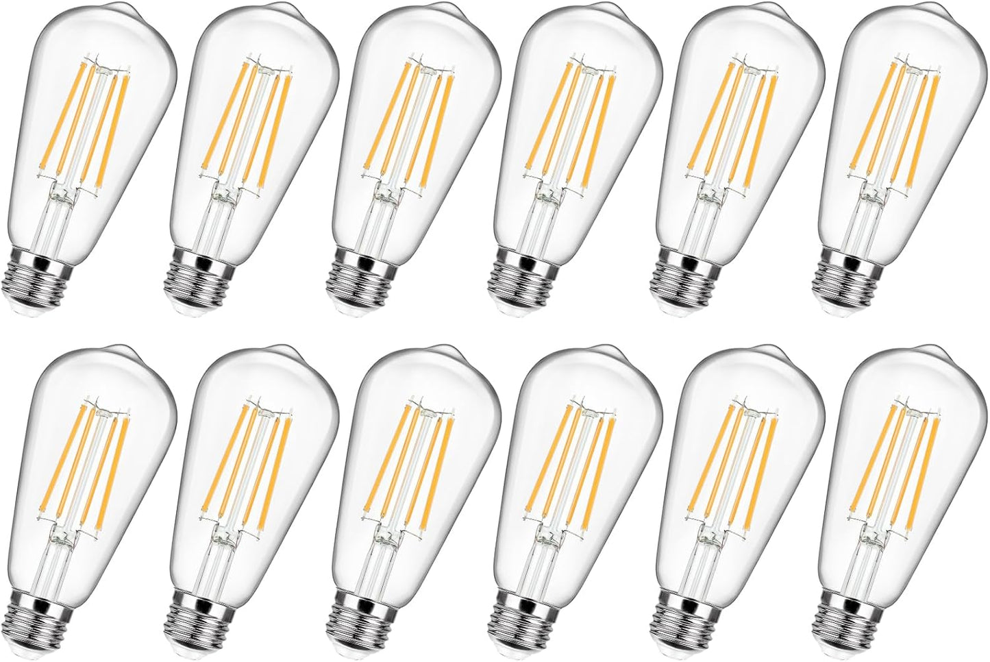 12-Pack Vintage LED Edison Bulbs for Home Dinning Room Lighting