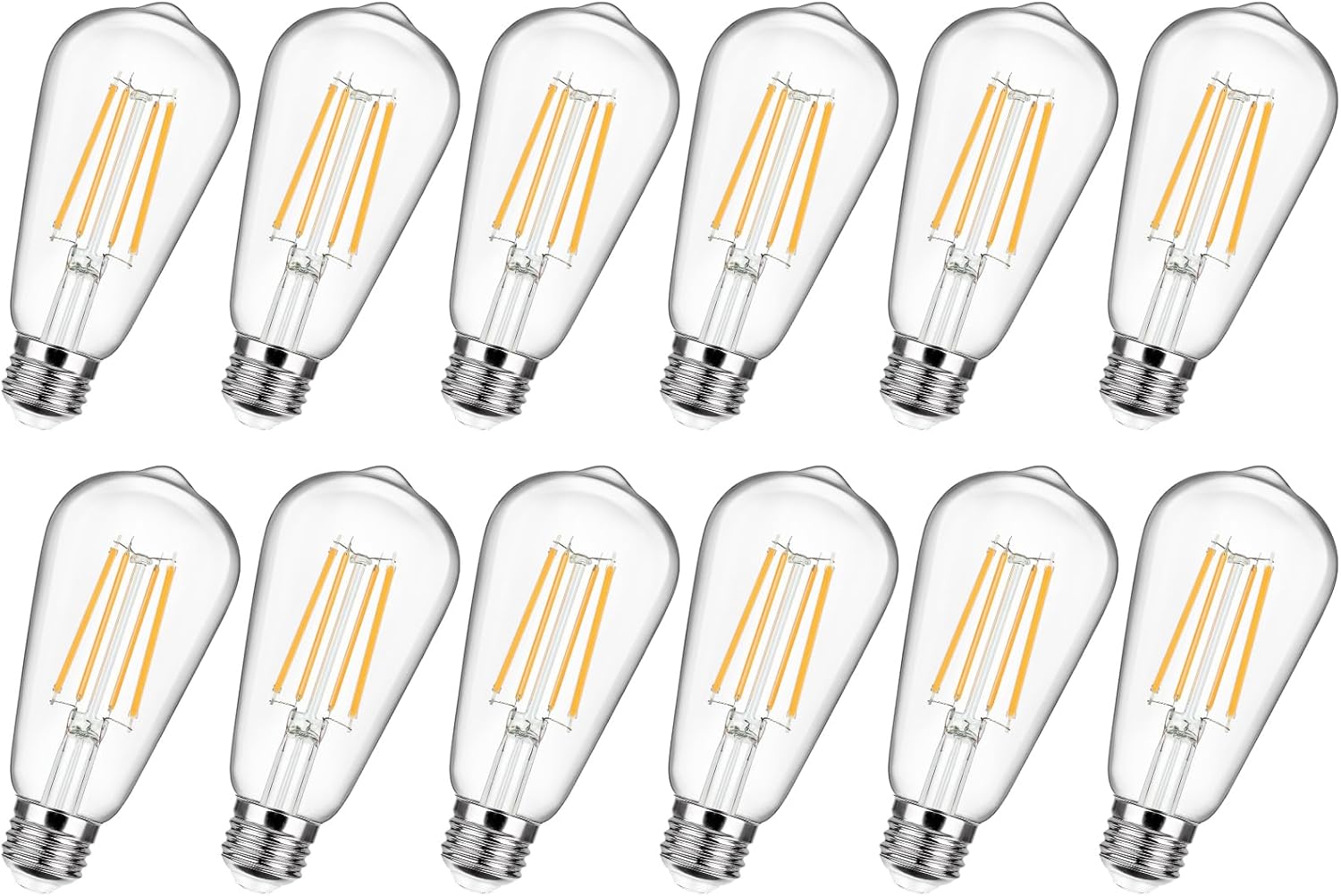 12-Pack Vintage LED Edison Bulbs for Home Dinning Room Lighting