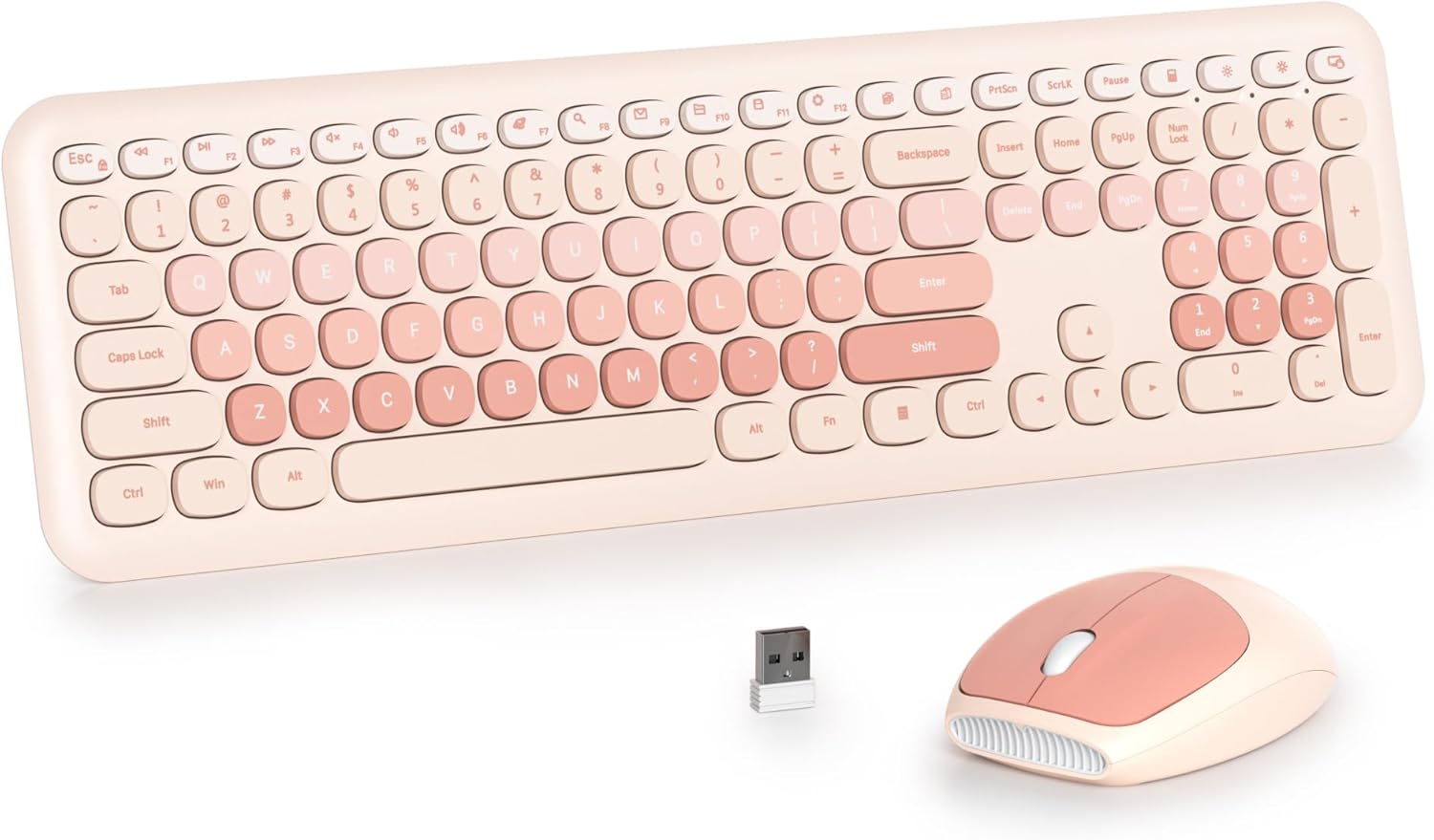Milky Colorful Wireless Keyboard and Mouse Combo Set for Home