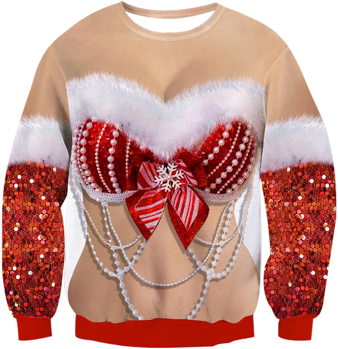 Uideazone Funny 3D Christmas Sweatshirt