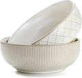 Large Serving Bowls Set of 2, 9.5 inch Ceramic Salad Bowls