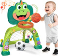 Marstone Toddler Basketball Hoop and Soccer Goal Activity Center