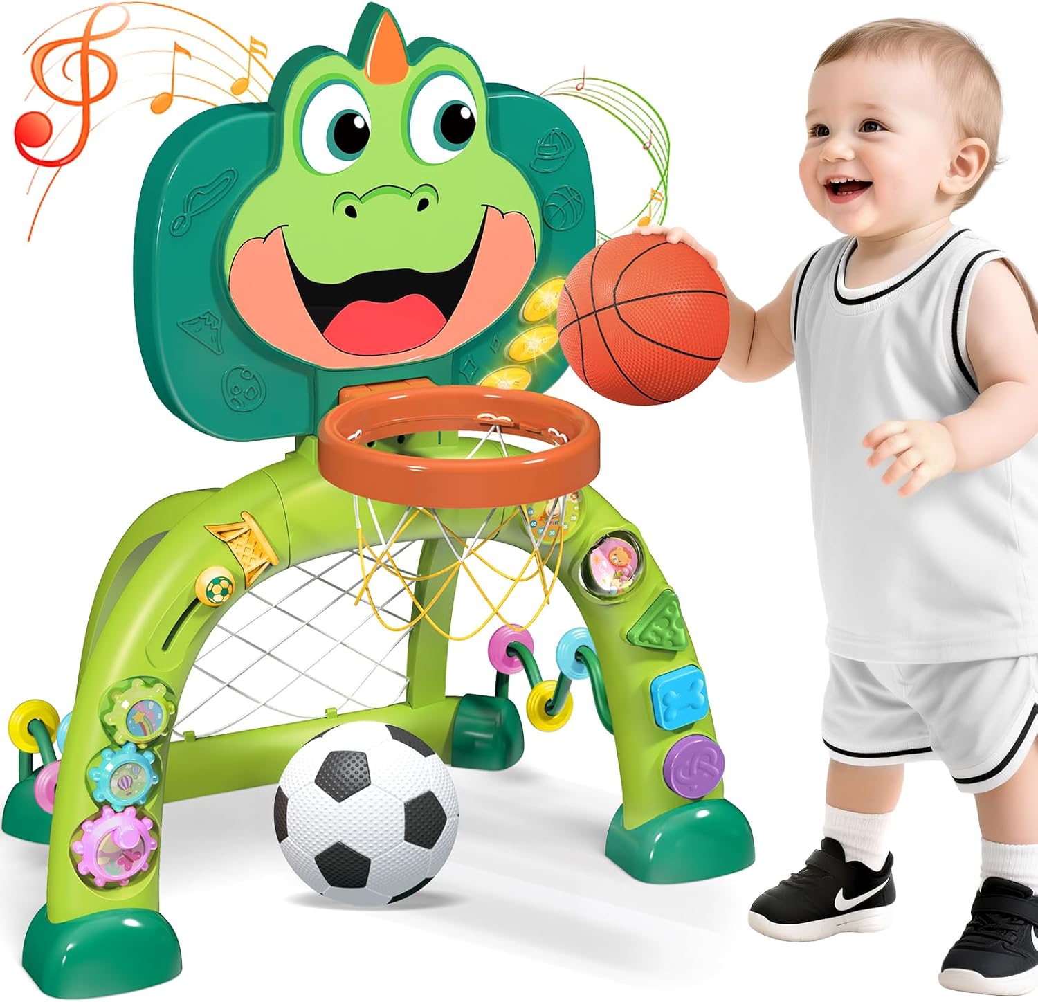 Marstone Baby Toys: Interactive Basketball Hoop & Soccer Goal