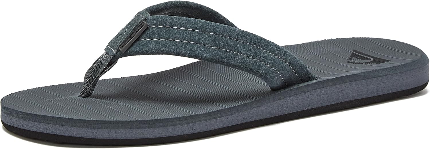 Quiksilver Carver Suede Flip Flops with Arch Support for Men