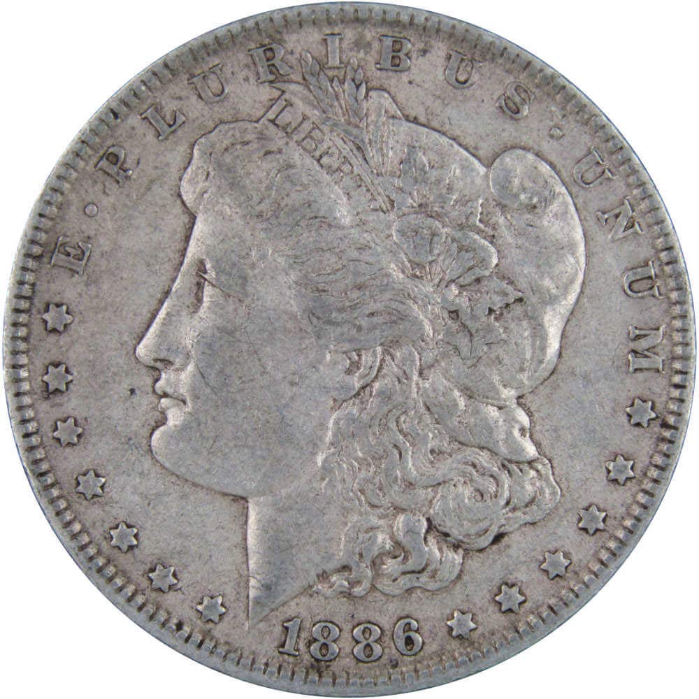 1886 Morgan Dollar VF Very Fine 90% Silver Coin Collectible