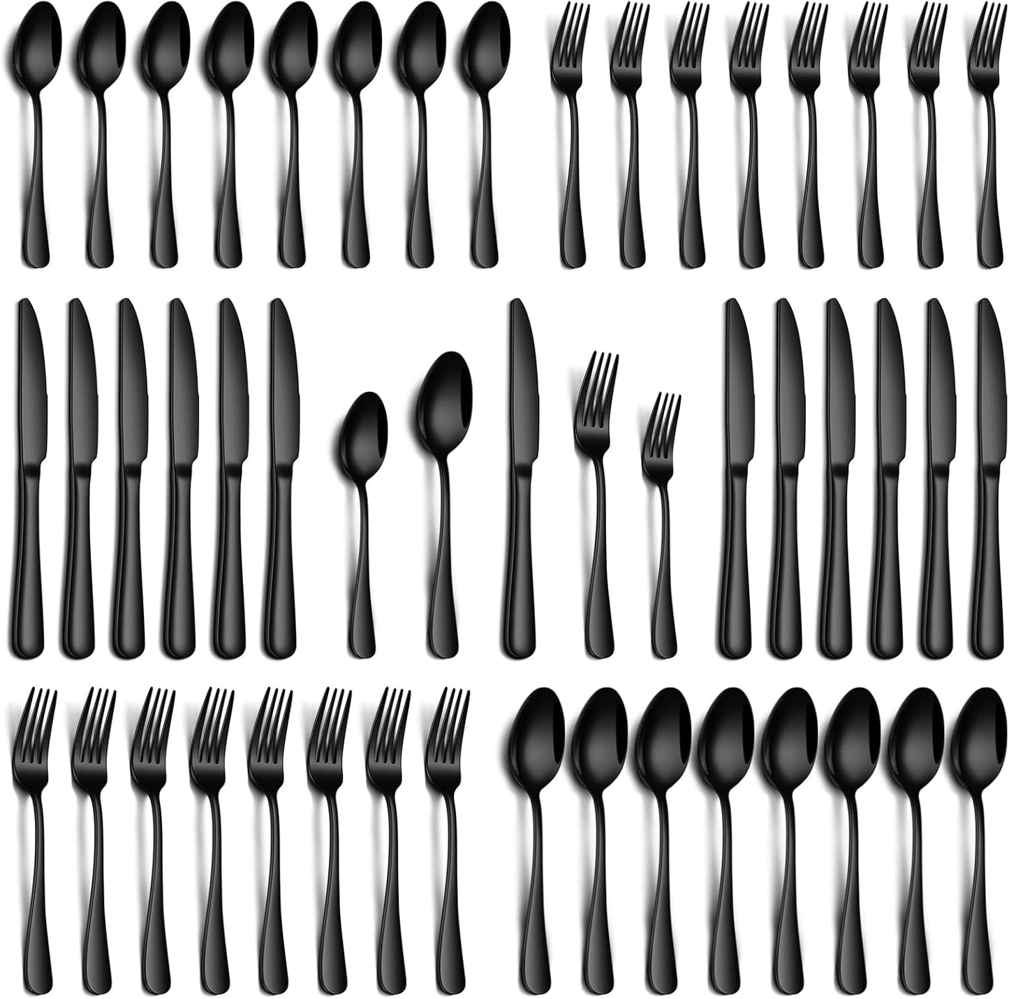 PHILIPALA 40 Piece Black Silverware Set for 8 People