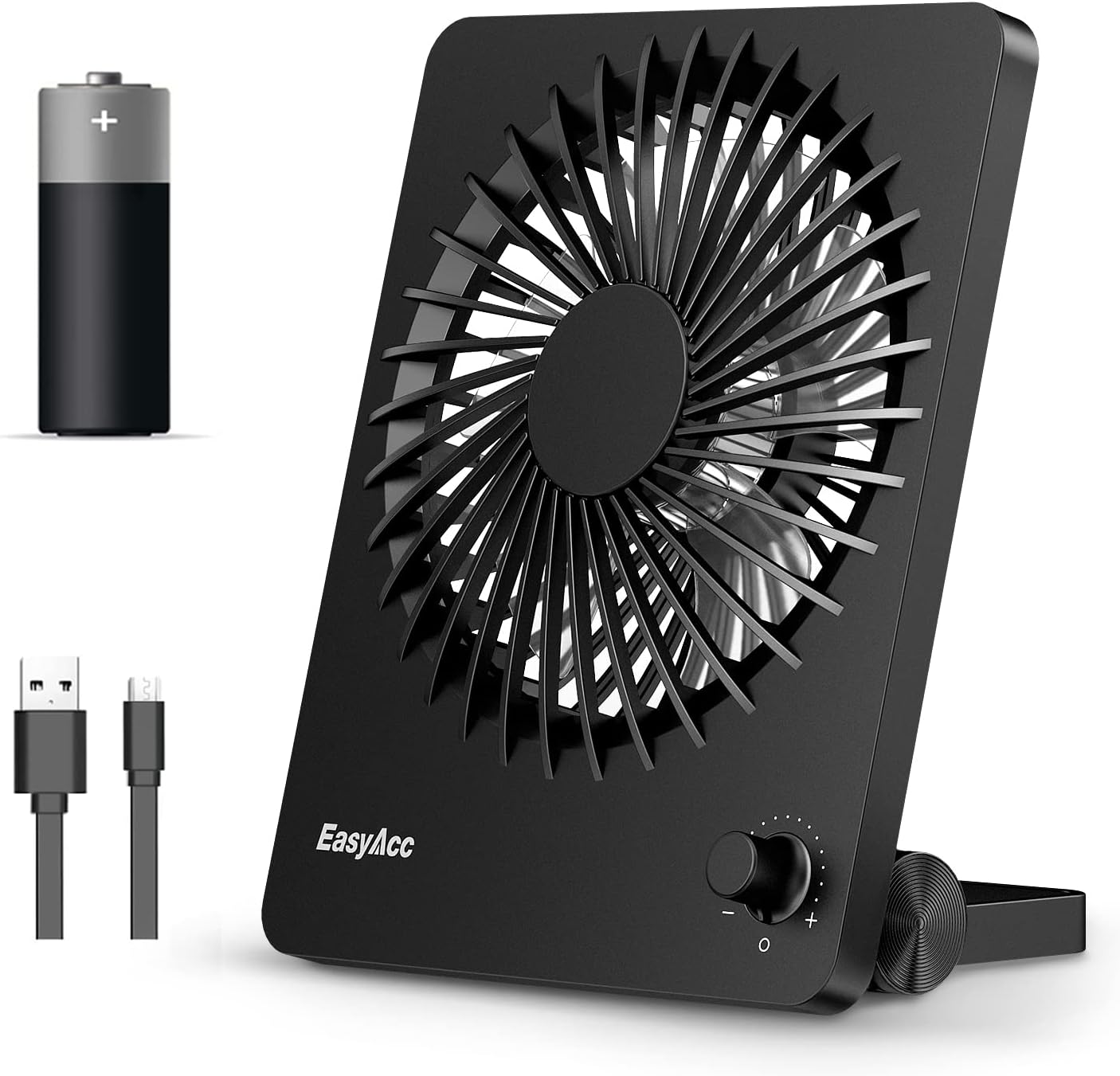 EasyAcc Portable Desk Fan: Ultra-Quiet, Step-less Speed Control