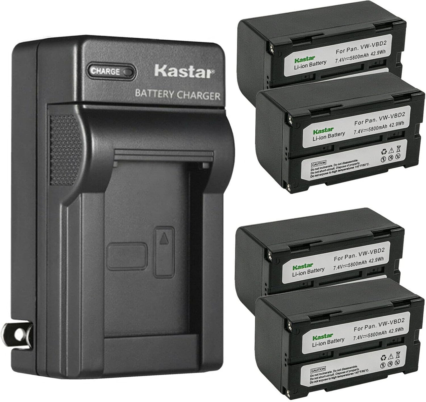 Kastar 4-Pack Battery and AC Wall Charger for Proscan Devices