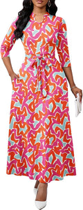 Maxi Dresses for Women Semi Formal Long Dress 3/4 Sleeve (Style 9VX4)