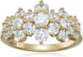 Yellow Gold Cubic Zirconia Cluster Ring for Elegant Style