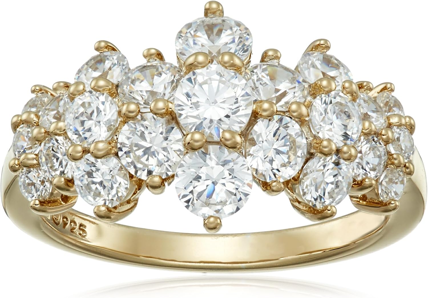 Infinite Elements Cubic Zirconia Cluster Ring in Yellow Gold
