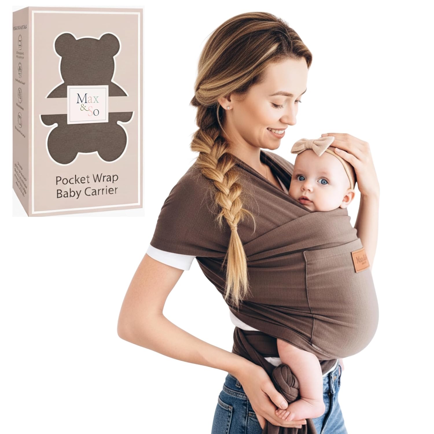 Premium Cotton Baby Wrap Carrier for Newborn to Toddler Use