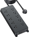 TROND Power Strip Surge Protector 15ft Extension Cord - 10 Outlets, 4