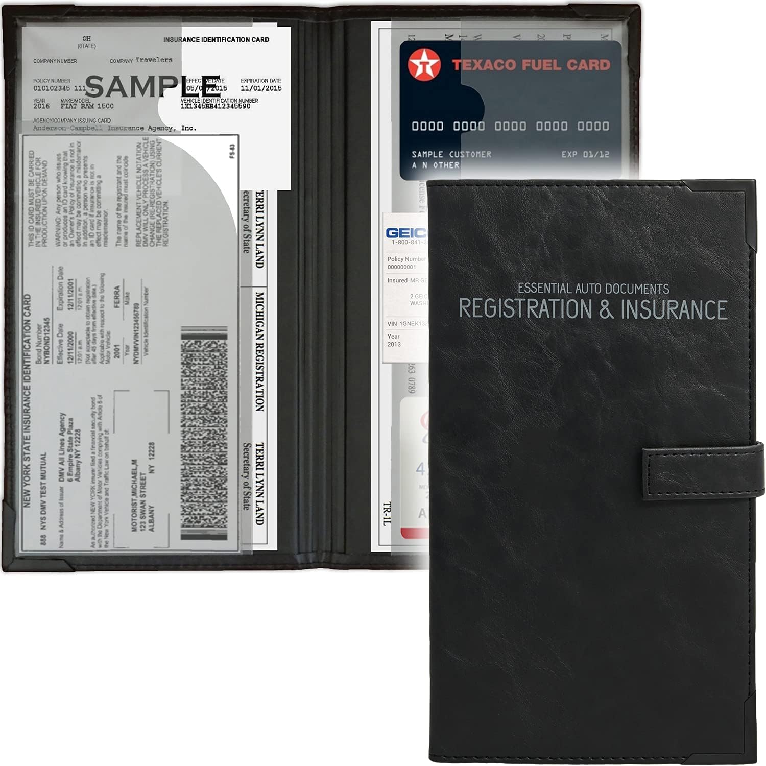 Vehicle Document Organizer - Premium Leather - PlusXpres