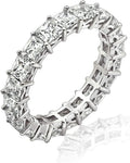 Sterling Silver Princess Cut All-Around Band Ring with Zirconia