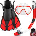 ZEEPORTE Mask Fin Snorkel Set - Travel Size Snorkeling Kit for Adults