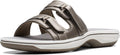 Clarks womens Breeze PiperSlide Sandal - Soft White Slide