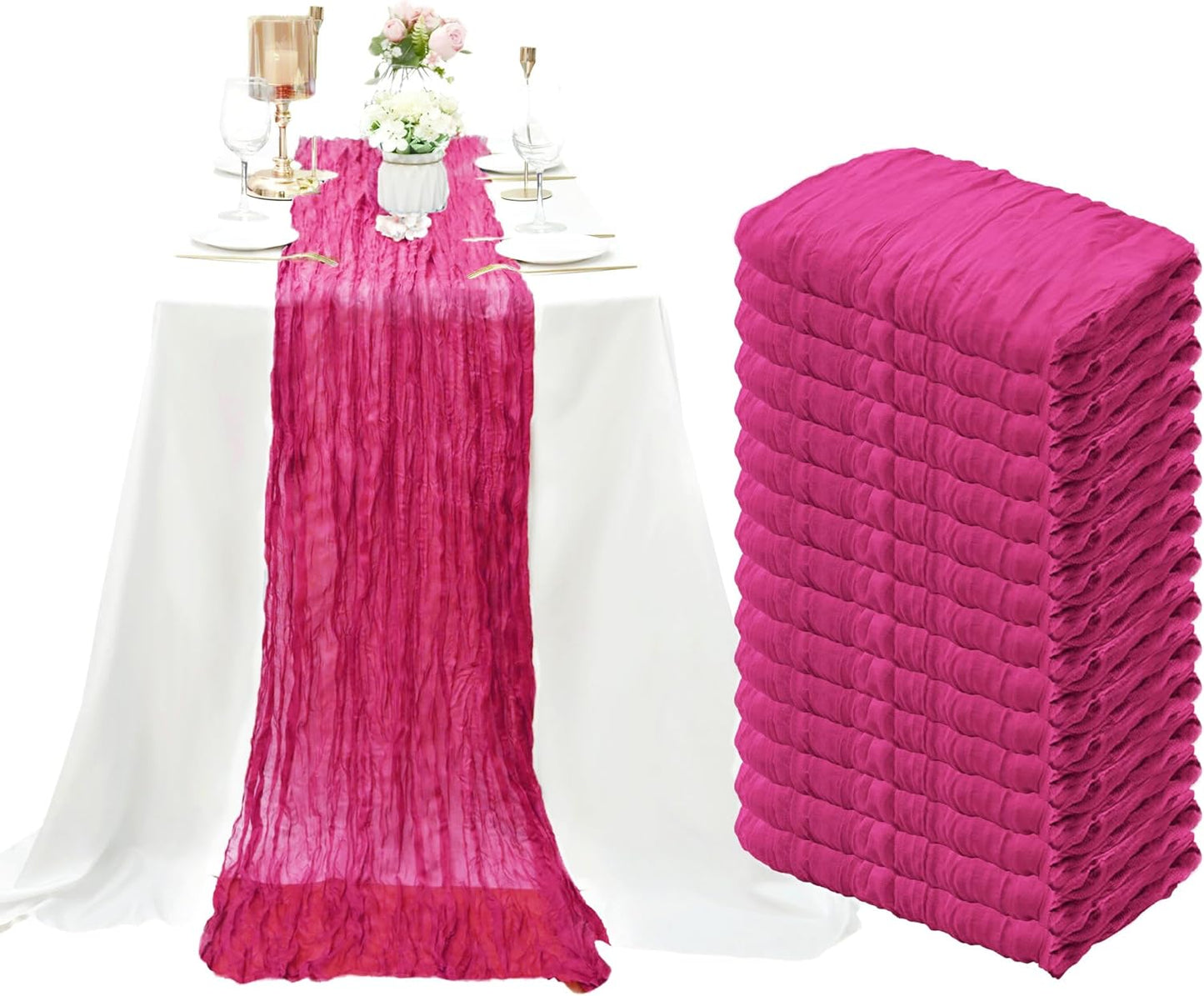 15 Pack Cheesecloth Table Runner by SATULGAU for Events