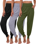 Ficerd 3 Pack Women's Lounge Pants - Cozy High Waisted Joggers Yoga