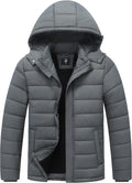 Men's Detachable Hood Winter Down Jacket - Fleece-Lined Warmth