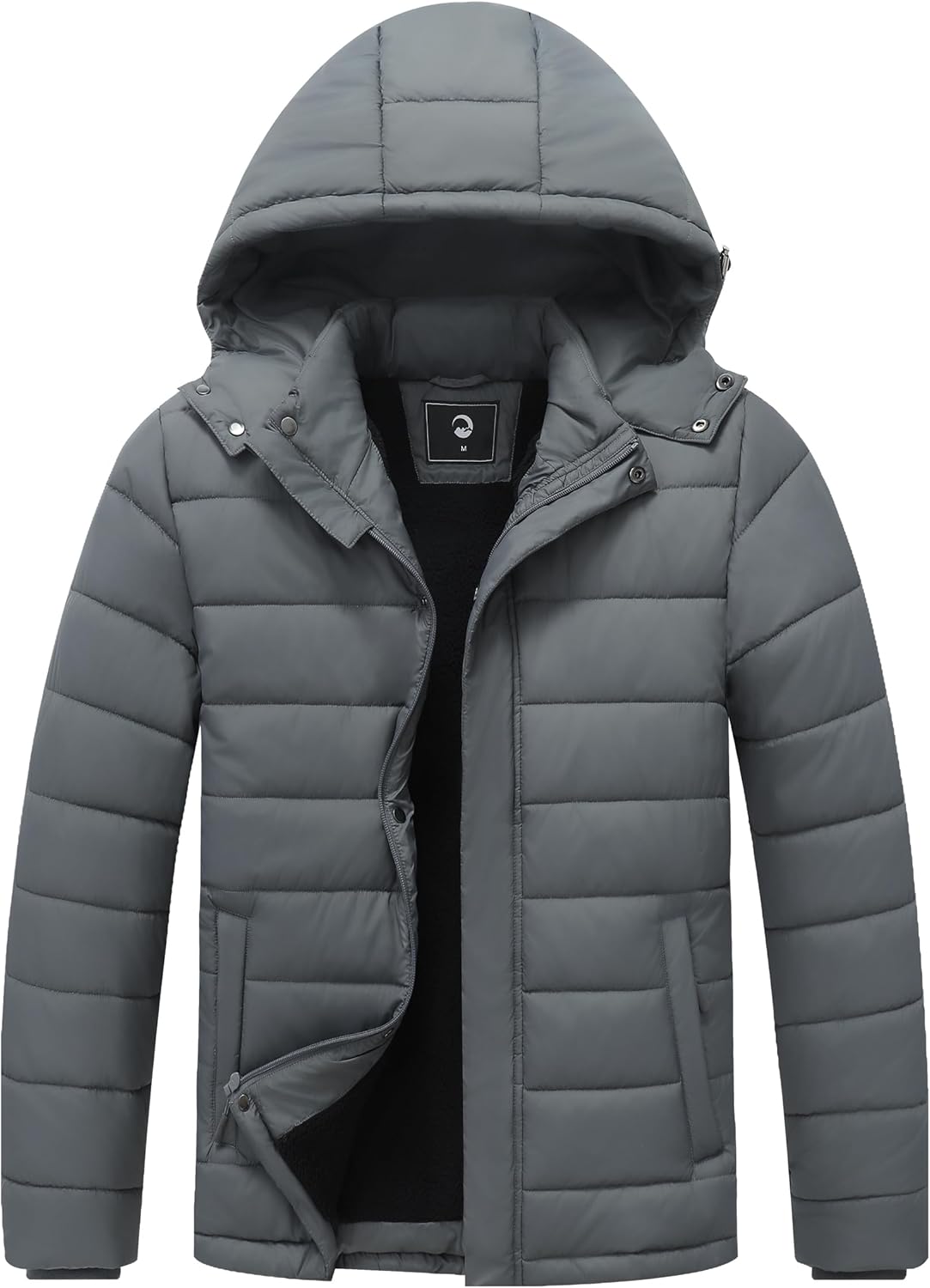 Men's Winter Down Jacket with Detachable Hood for Cold Weather