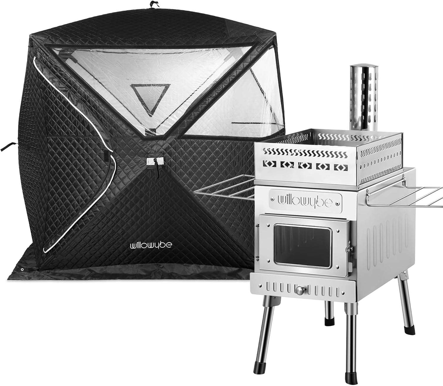 WILLOWYBE Portable Outdoor Sauna Set: Sauna Tent, Stove & Stones - Gather, Relax & Cook!