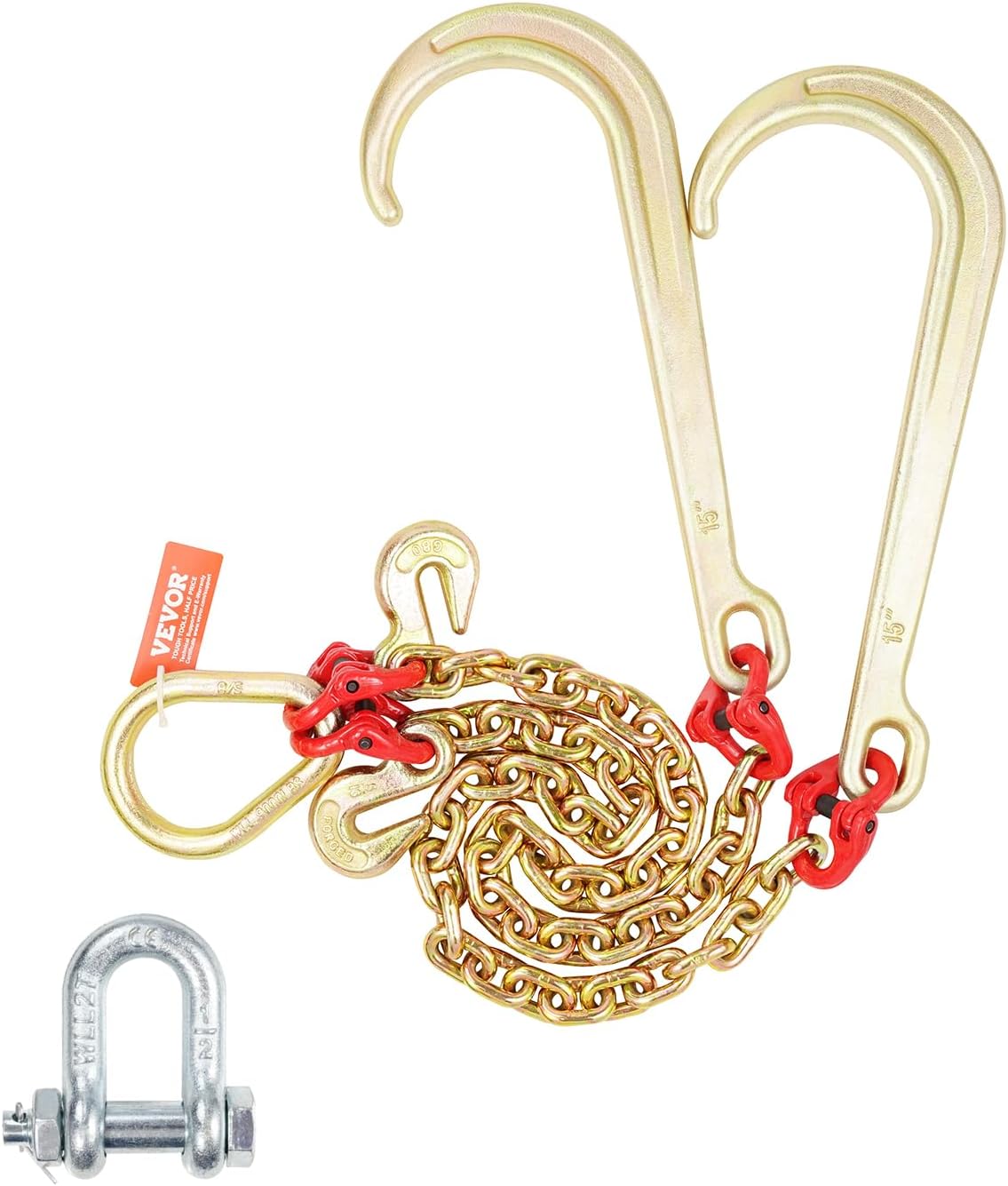 VEVOR G80 V Bridle Chain for Heavy Duty Towing and Recovery