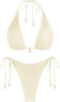 Women's Triangle Multiway Fishnet Tie Side Bikini Set - Versatile