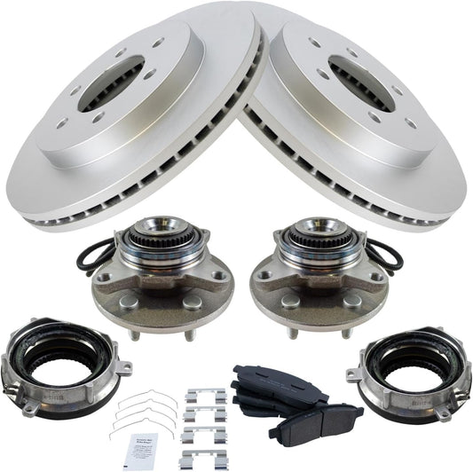 TRQ Front Brake Pad & Rotor Kit for 05-08 Ford F-150 Vehicles
