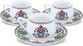 KARACA Nakkas Turkish Coffee Cup Set of 6 - Elegant Porcelain Saucers